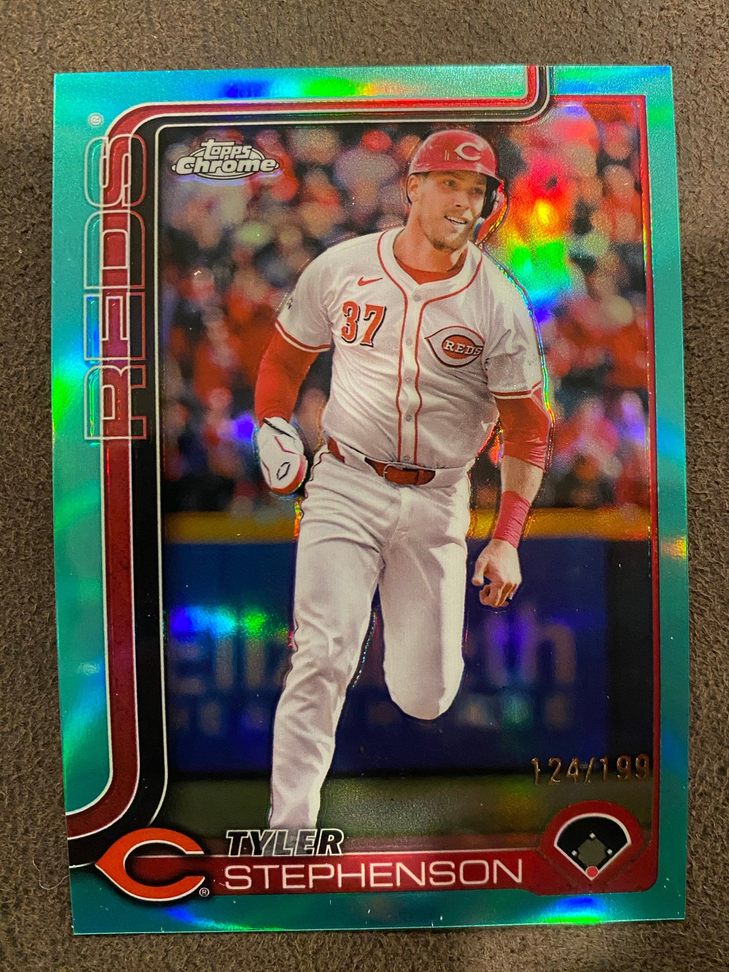 Tyler Stephenson - 2025 Topps Chrome - Aqua Refractor /199 - Reds