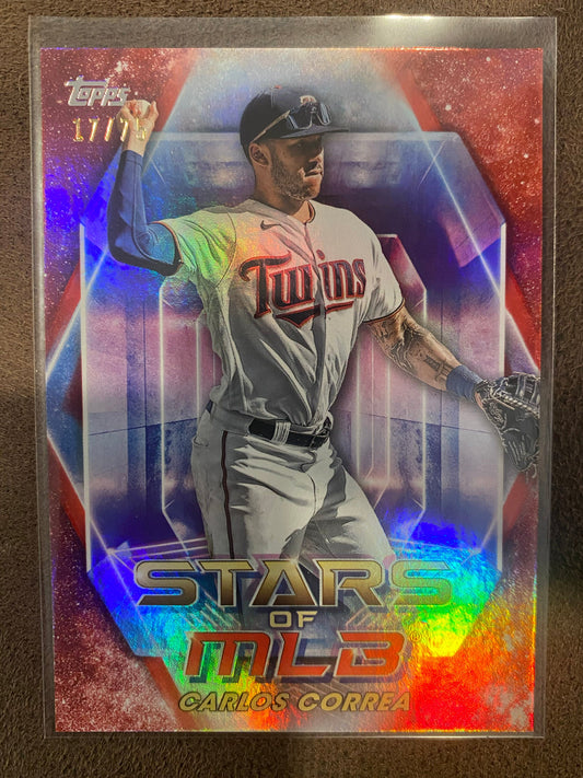 Carlos Correa - 2023 Topps Finest - Stars of MLB RED /75 - Twins