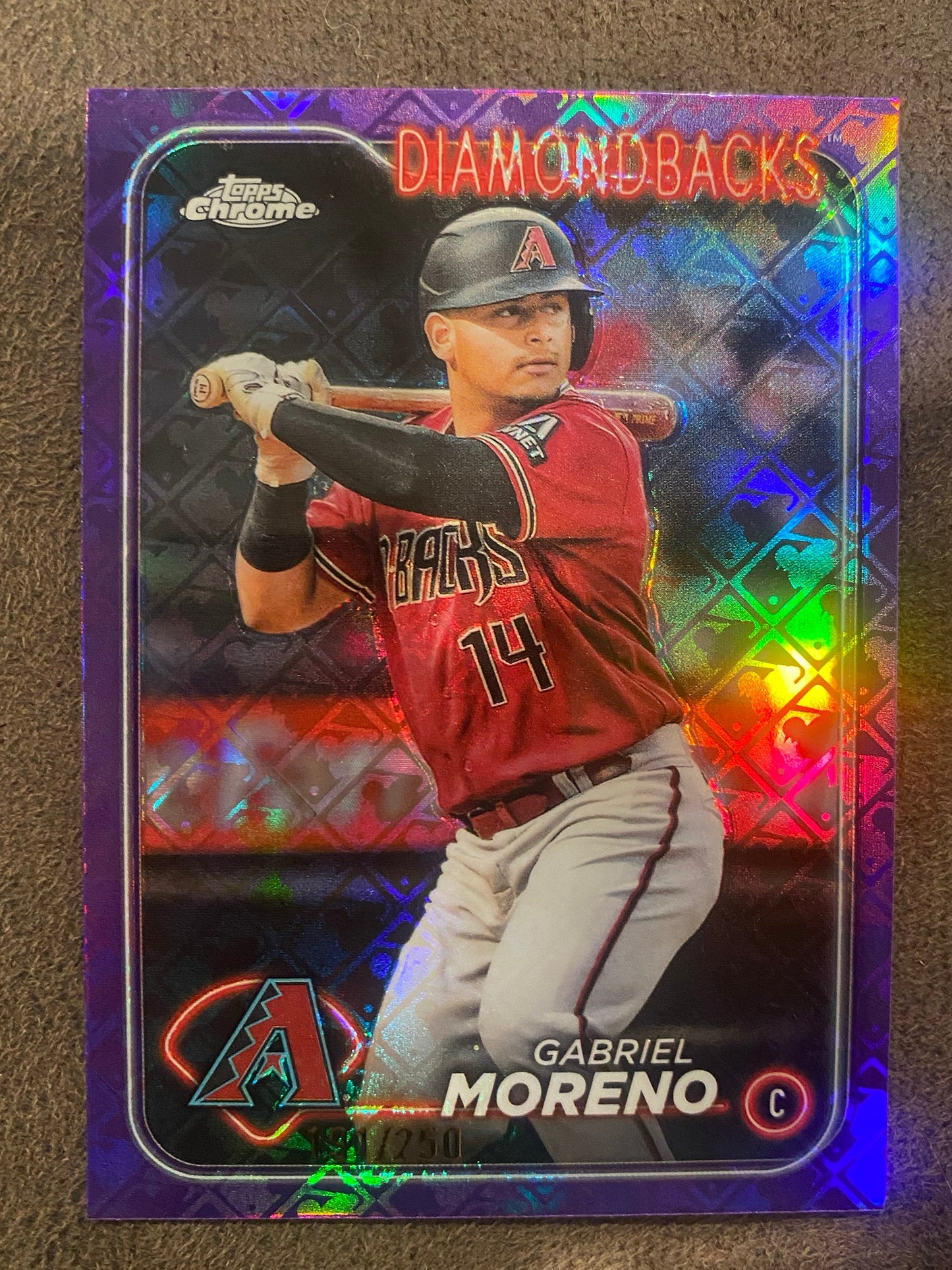 Gabriel Moreno - 2024 Topps Chrome - Purple Logofractor /250 - Diamondbacks