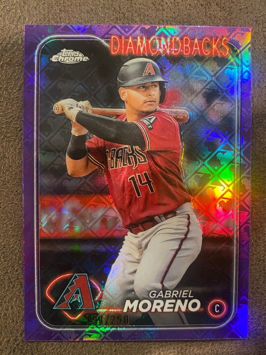 Gabriel Moreno - 2024 Topps Chrome - Purple Logofractor /250 - Diamondbacks