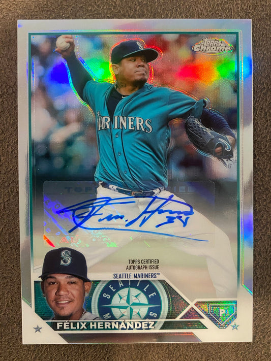 Felix Hernandez - 2023 Topps Chrome Update - Legends AUTO Refractor /50 - Mariners