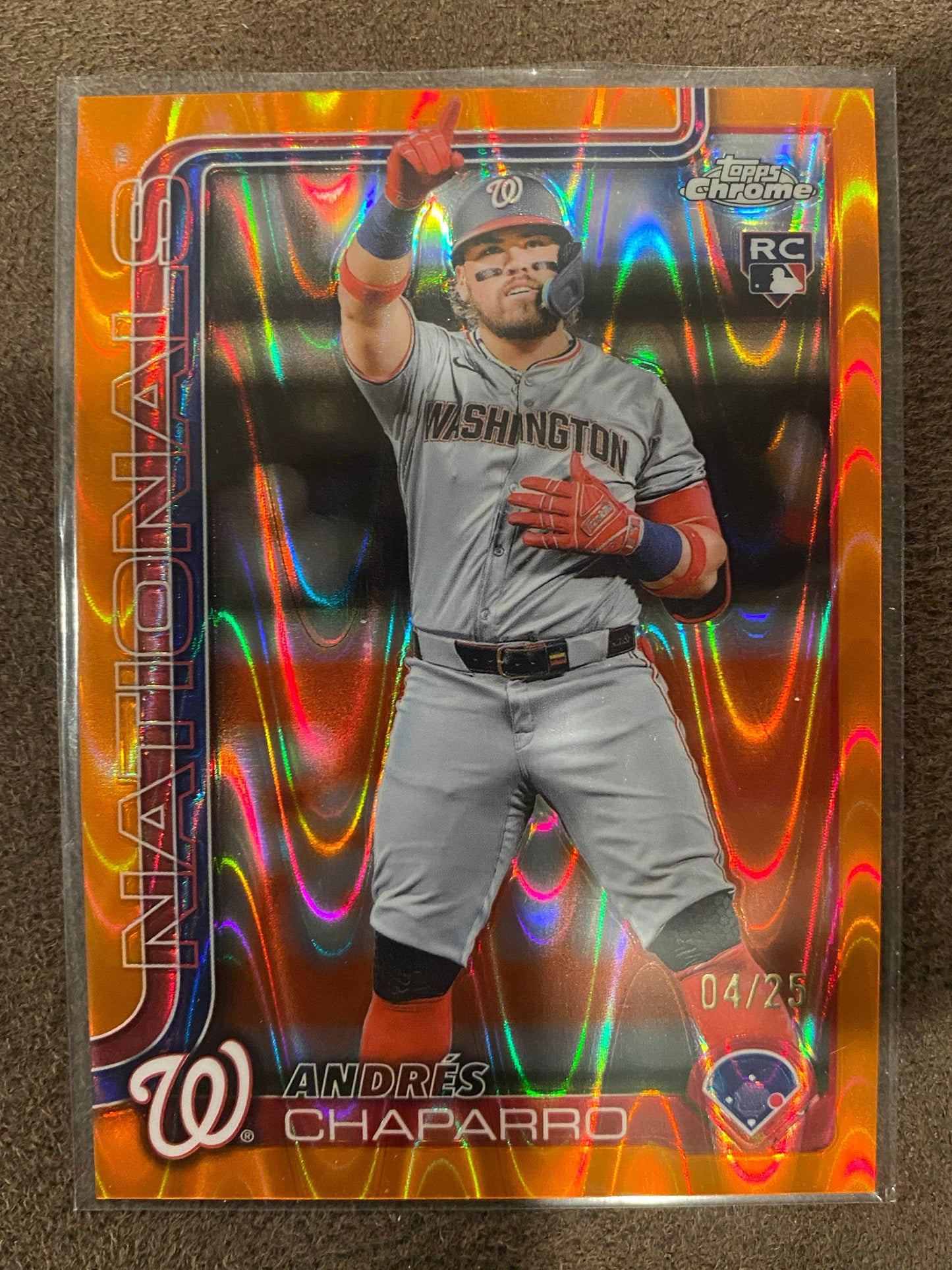 Andres Chaparro - 2025 Topps Chrome - Orange Raywave /25 - Nationals