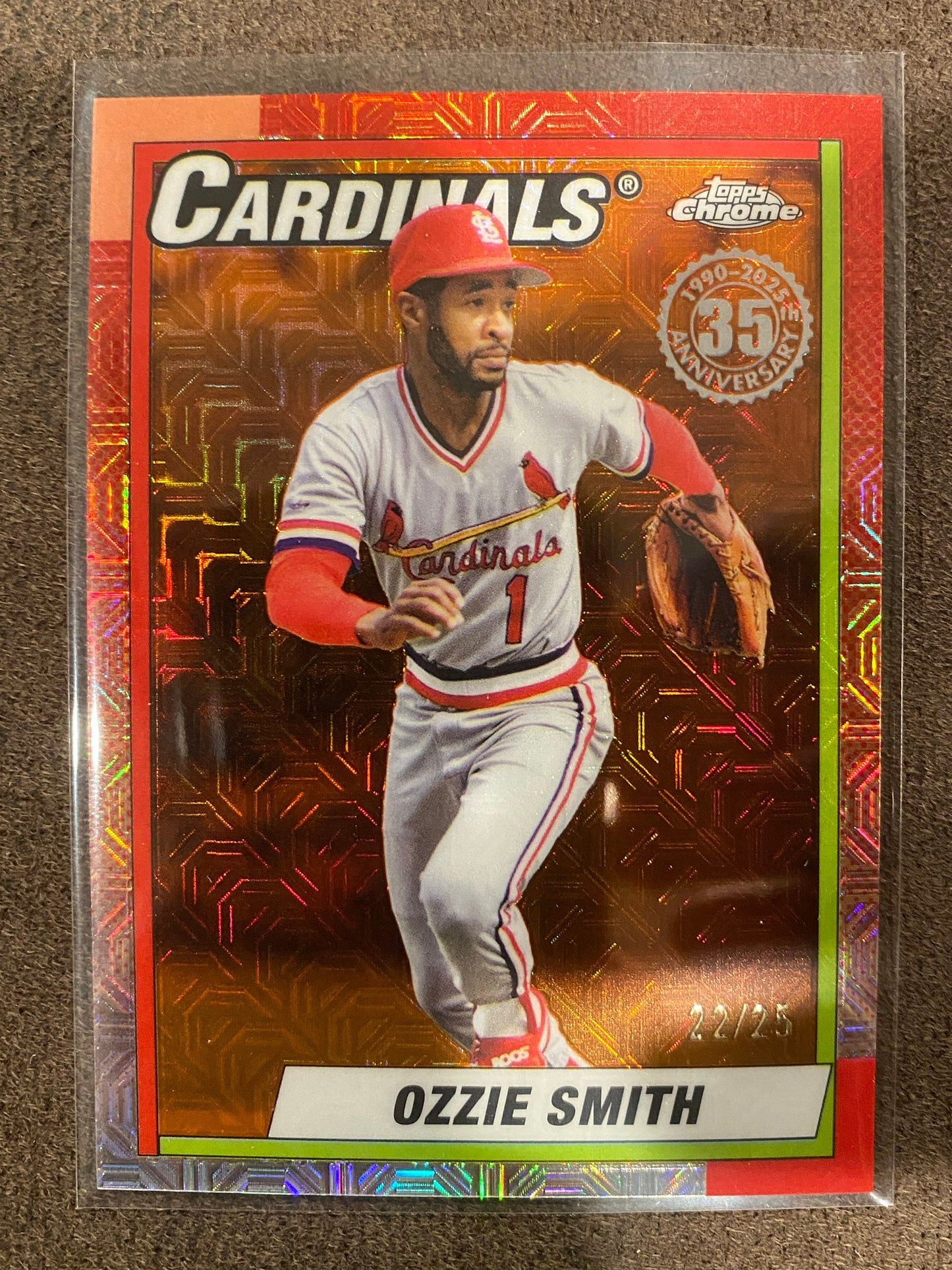 Ozzie Smith - 2025 Topps Update - ORANGE Mojo /25 - Cardinals