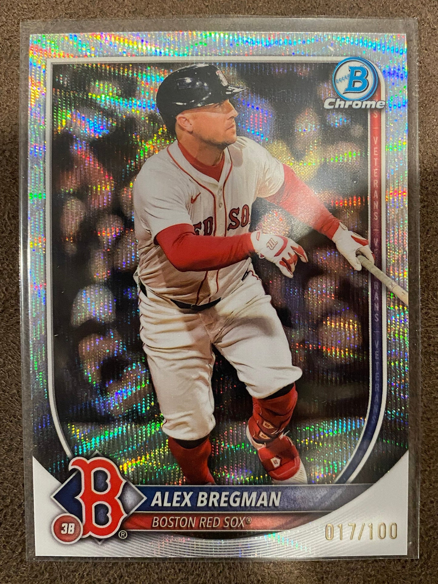 Alex Bregman - 2025 Bowman Chrome - Wave Refractor /100 - Red Sox