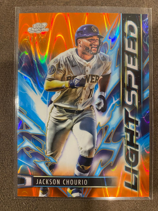 Jackson Chourio - 2025 Topps Chrome Cosmic - Lightspeed ORANGE /25 - Brewers