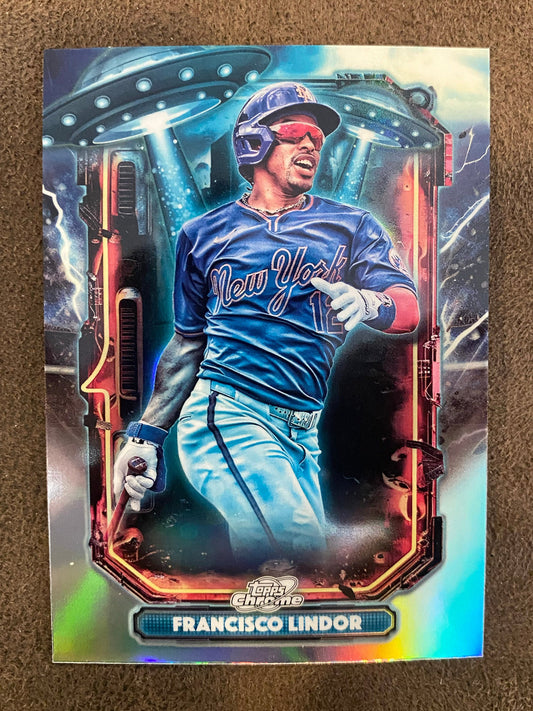 Francisco Lindor - 2025 Topps Chrome Cosmic - Extraterrestrial Talent Insert - Mets