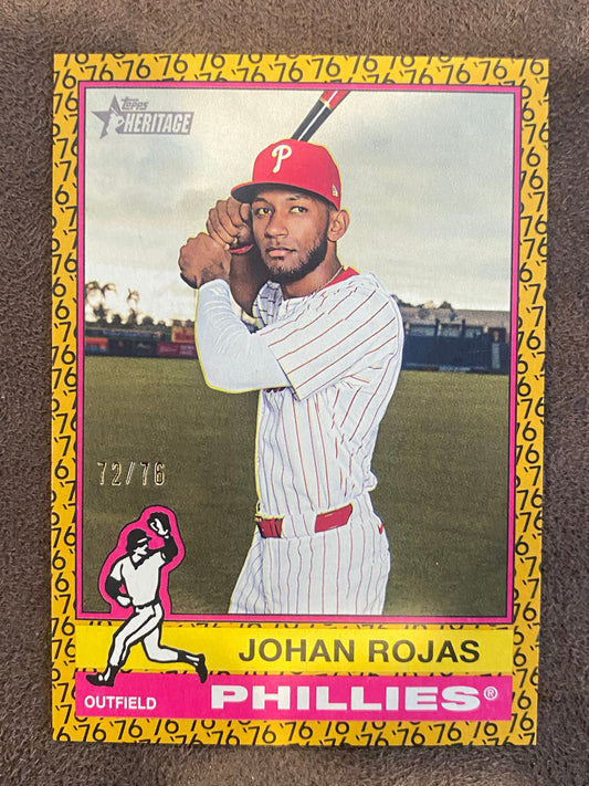 Johan Rojas - 2025 Topps Heritage High Number - 1976 Border /76 - Phillies