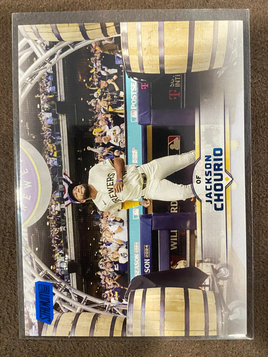 Jackson Chourio - 2025 Topps Stadium Club - Blue Foil (PR: 275) - Dodgers