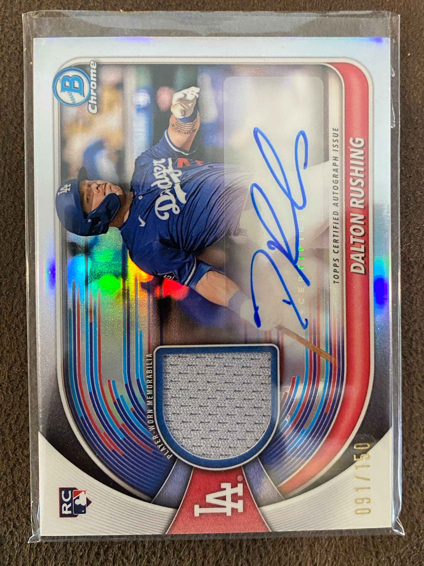 Dalton Rushing - 2025 Bowman Chrome - Rookie Patch AUTO /150 - Dodgers