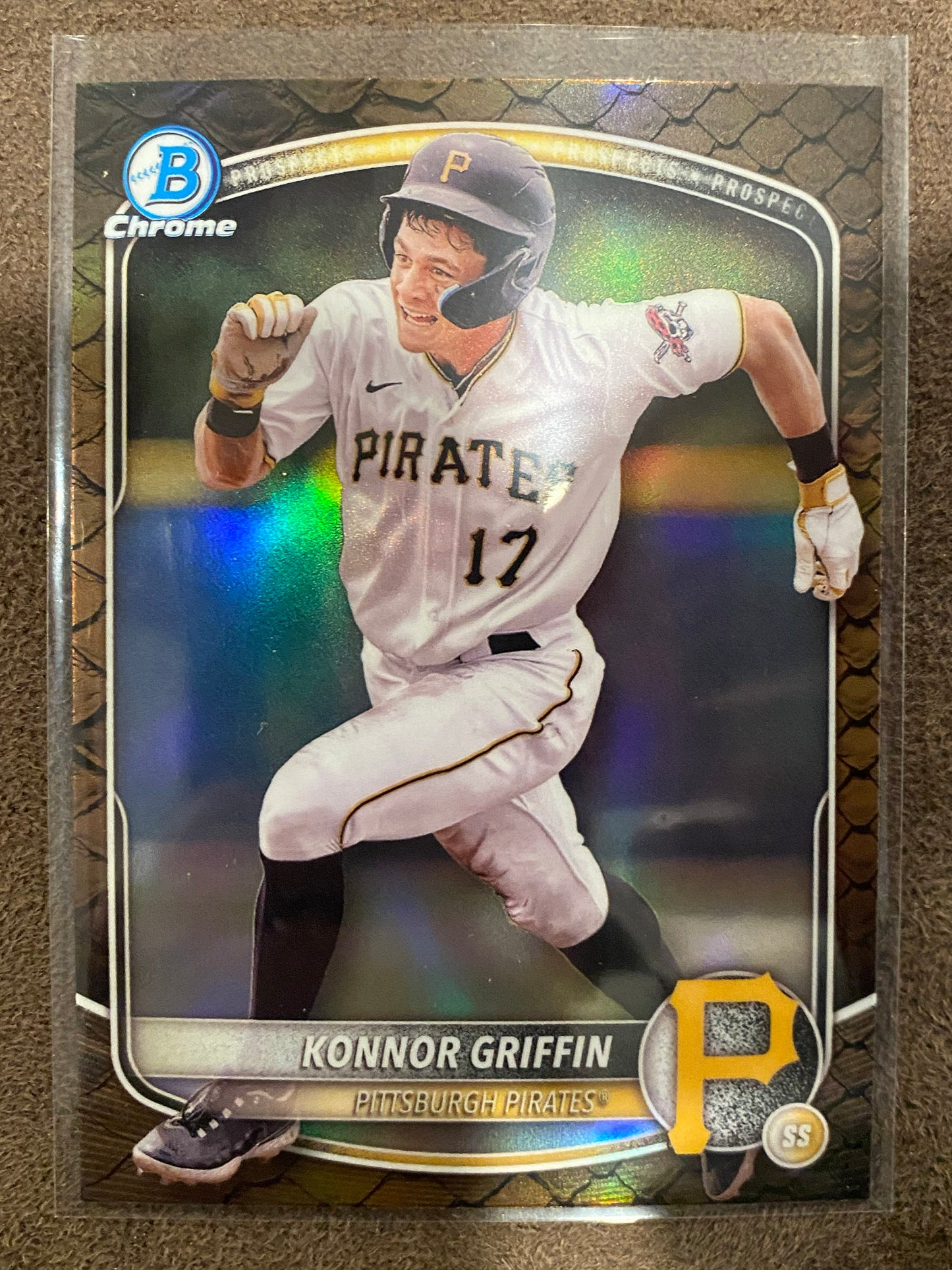 Konnor Griffin - 2025 Bowman Chrome - Prospect Reptilian Refractor - Pirates