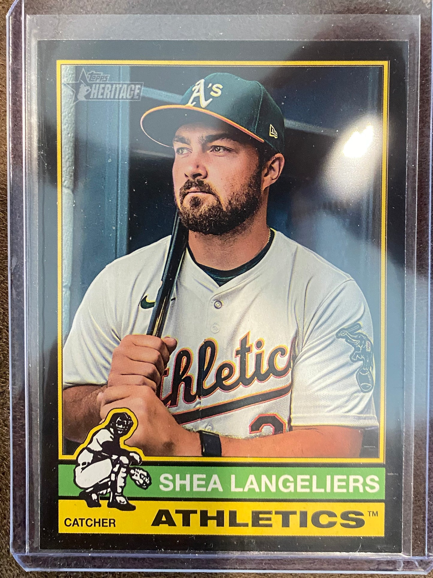 Shea Langeliers - 2025 Topps Heritage - BLACK Border SSP (PR: 50) - Athletics