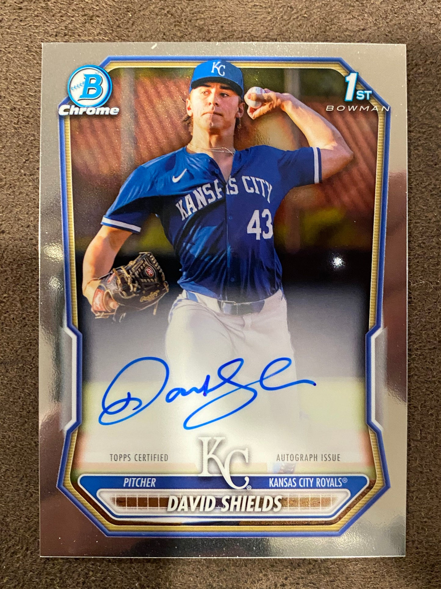 David Shields - 2026 Bowman - 1st Bowman Chrome AUTO - Royals