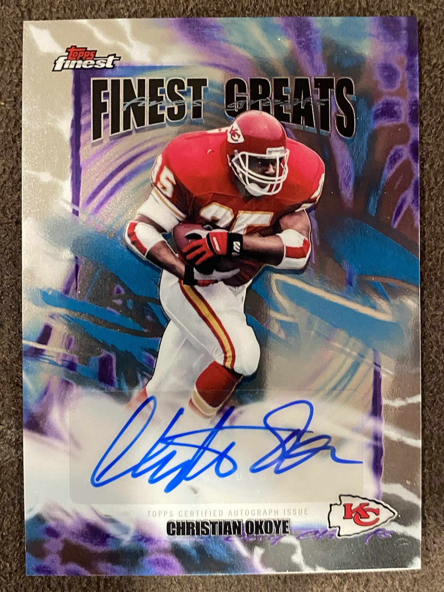 Christian Okoye - 2025 Topps Finest - Finest Greats AUTO - Chiefs
