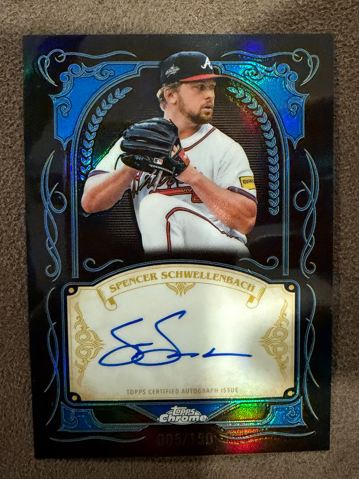 Spencer Schwellenbach - 2026 Topps Chrome - BLUE Ink Strokes AUTO /150 - Braves