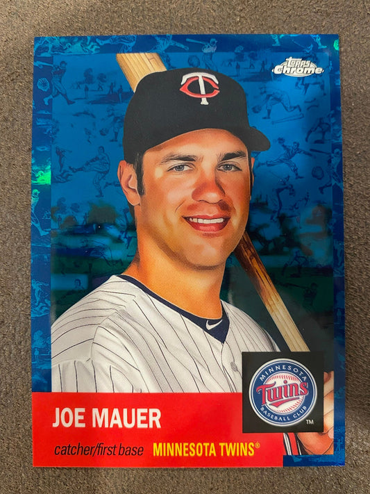 Joe Mauer - 2022 Topps Chrome Platinum Anniversary - Blue Toile /199 - Twins