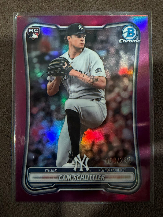 Cam Schlittler - 2026 Bowman - FUSCHIA Chrome Rookie /299 - Yankees