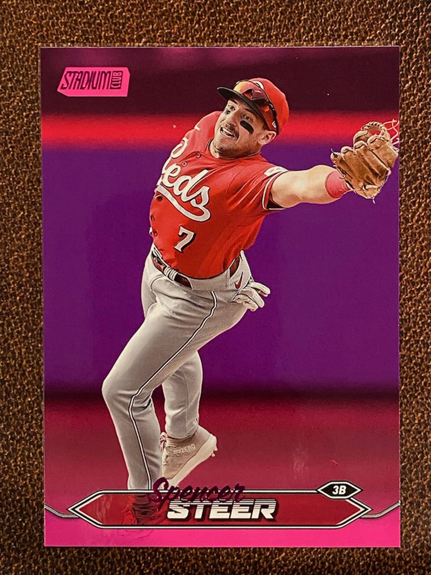 Spencer Steer - 2024 Topps Stadium Club - Pink Foil - Reds