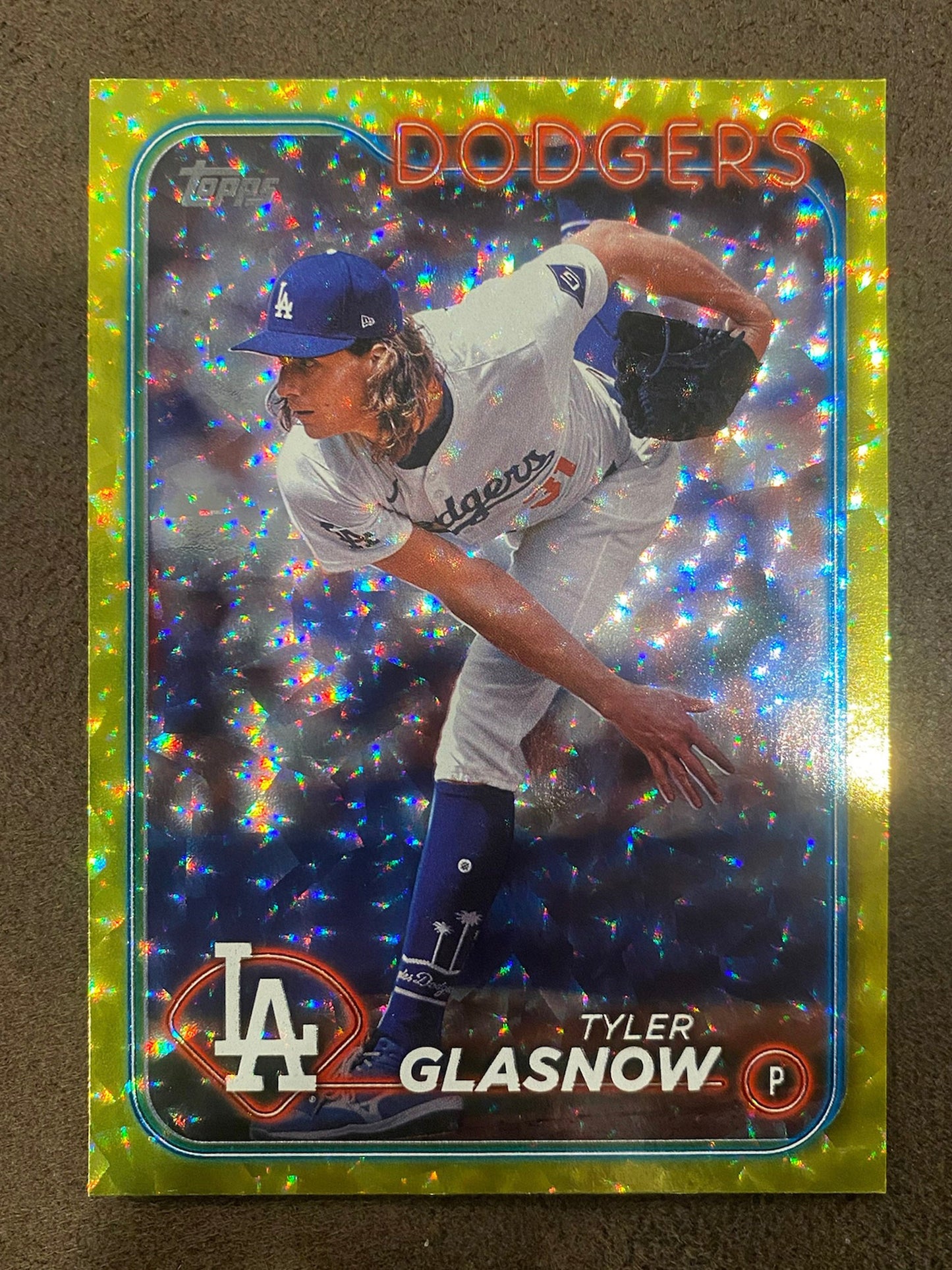 Tyler Glasnow - 2024 Topps Update - Yellow Crackle /50 - Dodgers