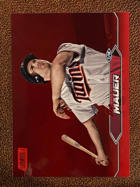 Joe Mauer - 2024 Topps Stadium Club - Red Foil - Twins