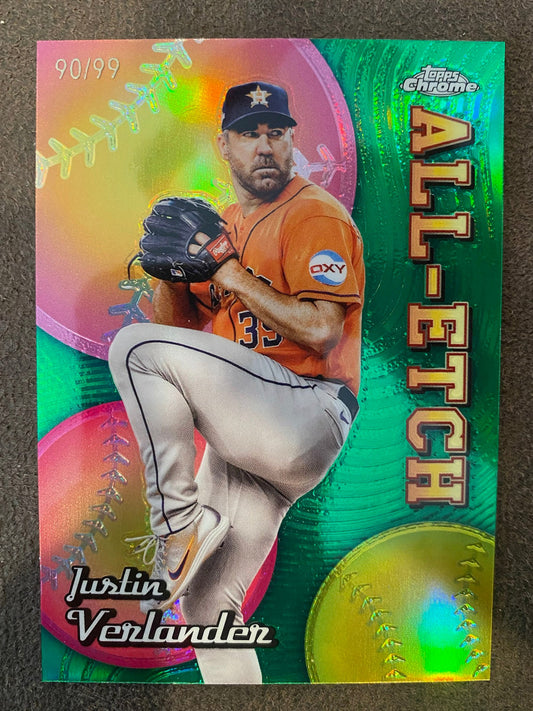 Justin Verlander - 2024 Topps Chrome - All Etch GREEN /99 - Astros