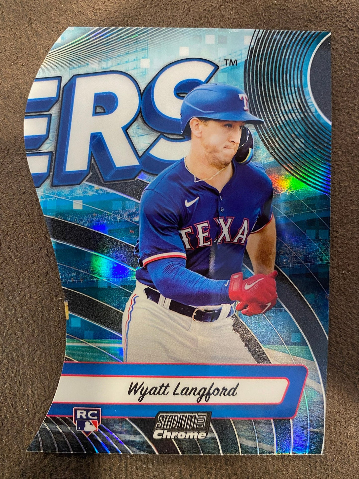 Wyatt Langford - 2024 Topps Stadium Club - Triumvirates (Right) - Rangers