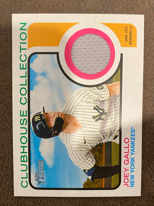Joey Gallo - 2022 Topps Heritage High Number - Clubhouse Collection Game-Used RELIC - Yankees