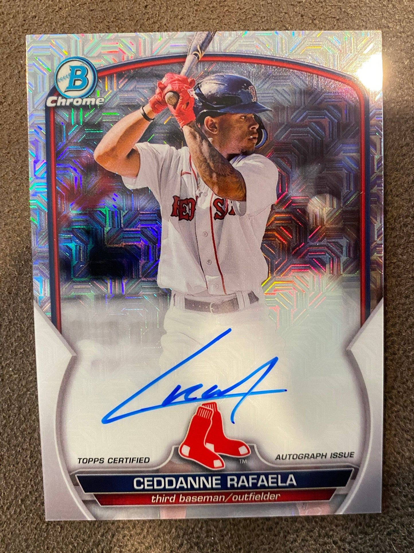 Ceddanne Rafaela - 2023 Bowman Chrome - Mojo AUTO - Red Sox