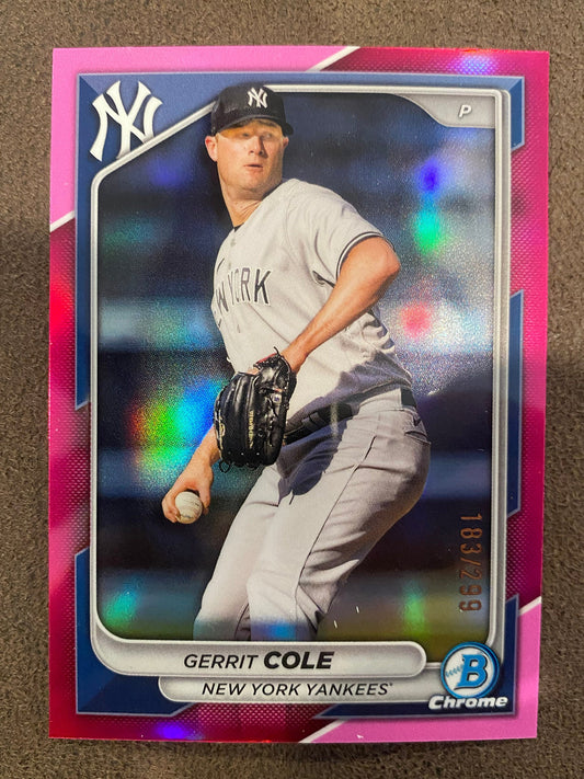 Gerrit Cole - 2024 Bowman Chrome - Fuchsia /299 - Yankees