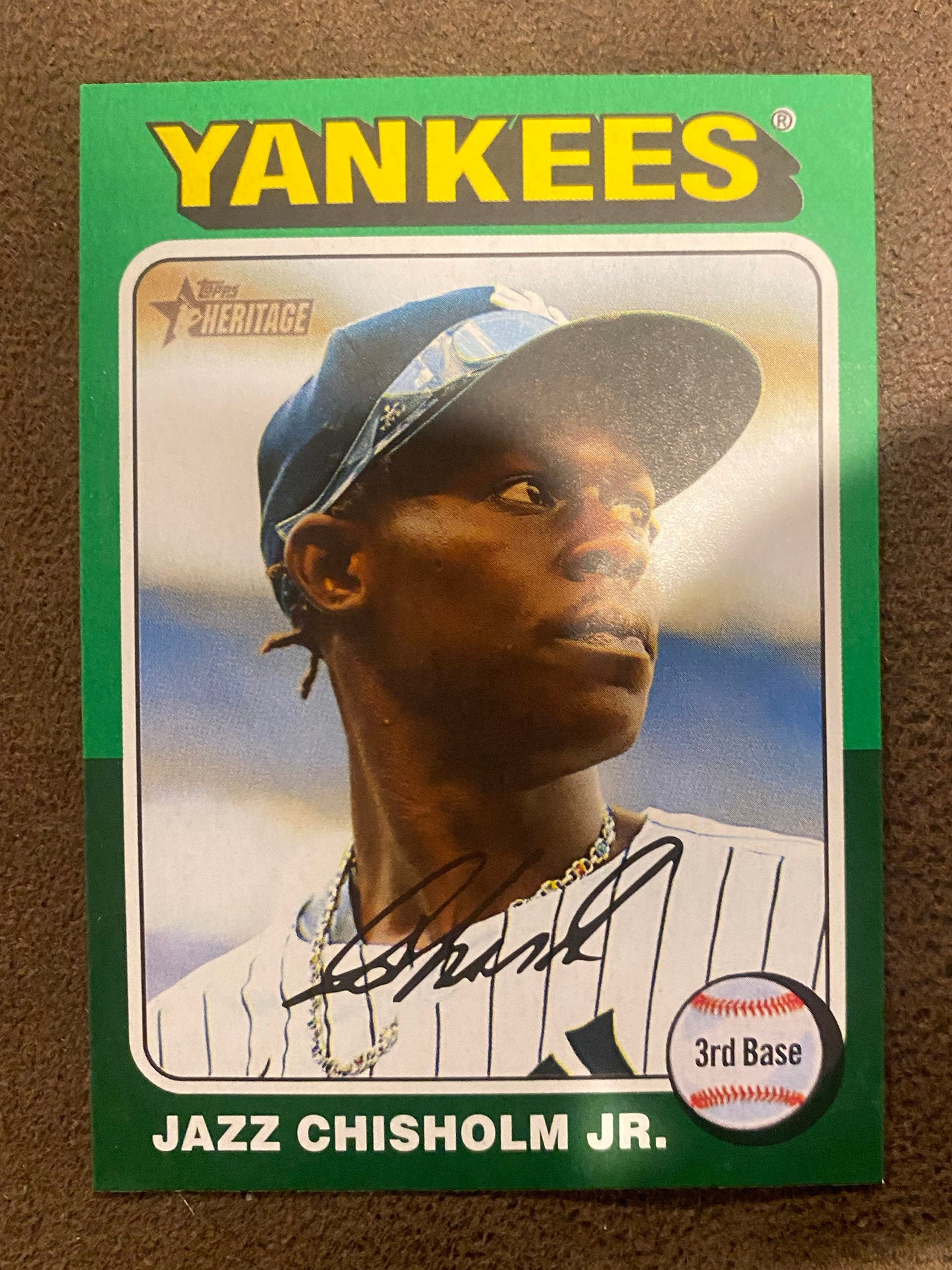 Jazz Chisholm Jr. - 2024 Topps Heritage High Number - Green Border - Yankees