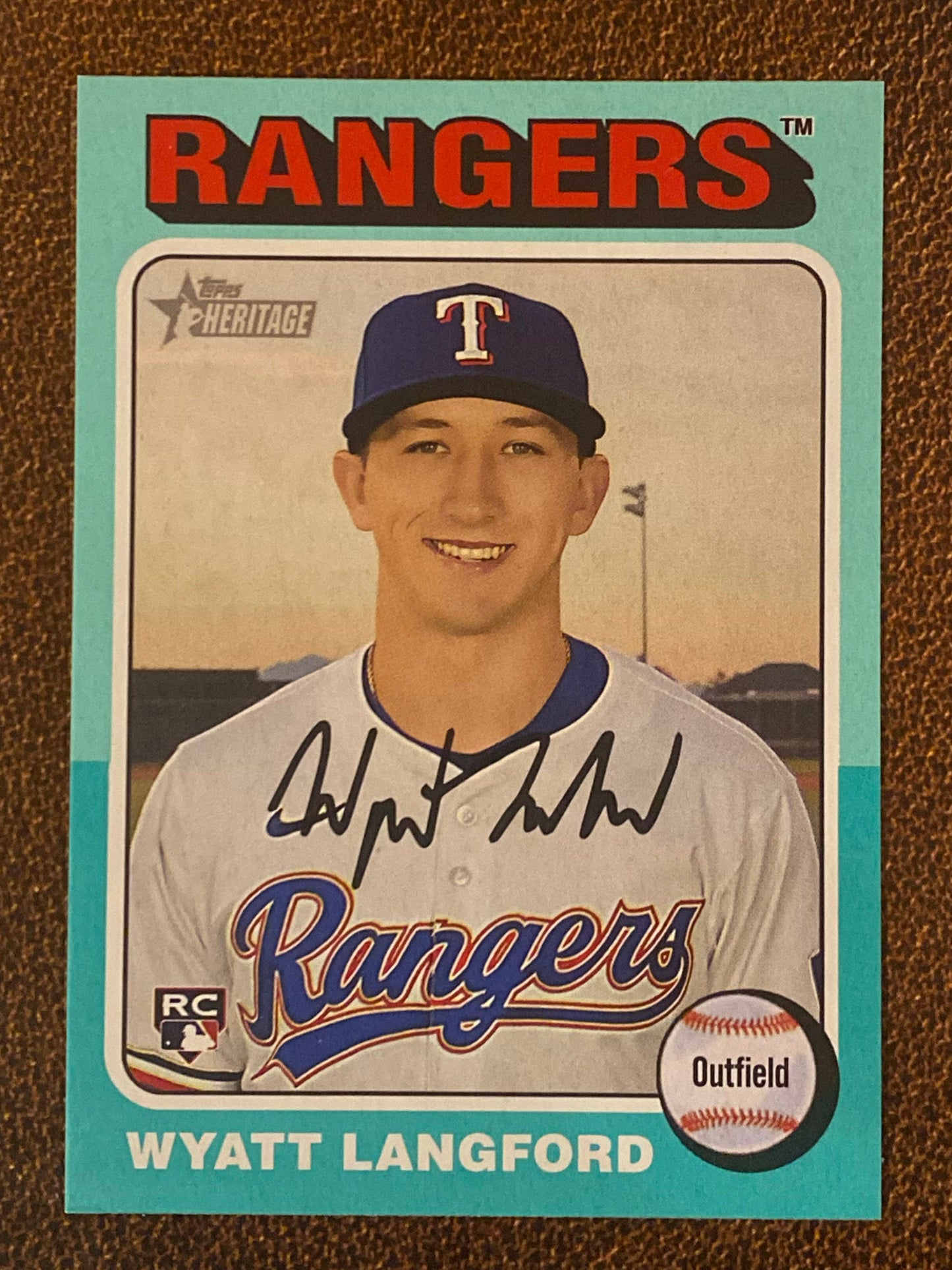 Wyatt Langford - 2024 Topps Heritage High Number - Aqua Border - Rangers