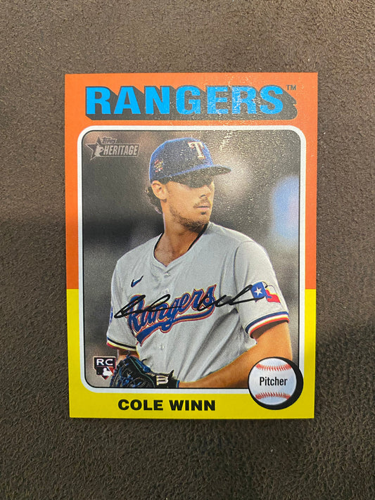 Cole Winn - 2024 Topps Heritage High Number - Mini - Rangers