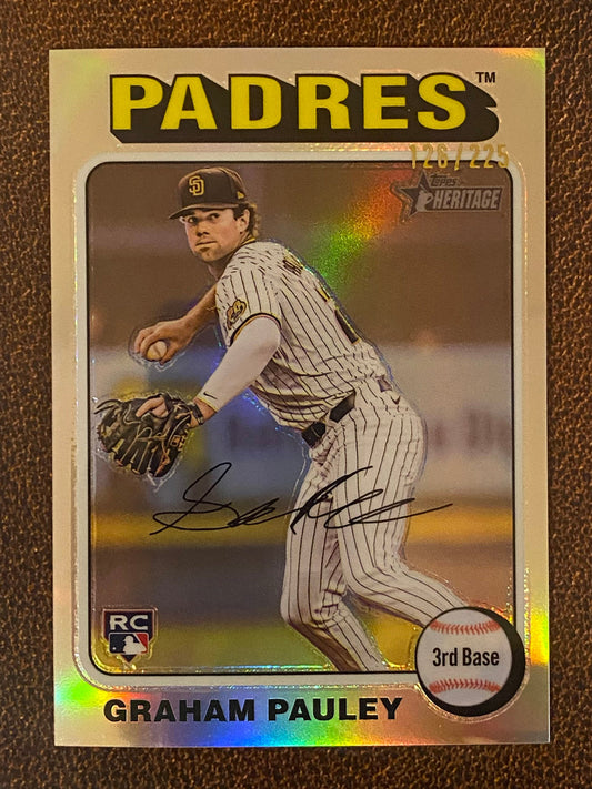 Graham Pauley - 2024 Topps Heritage High Number - Silver /225 - Padres