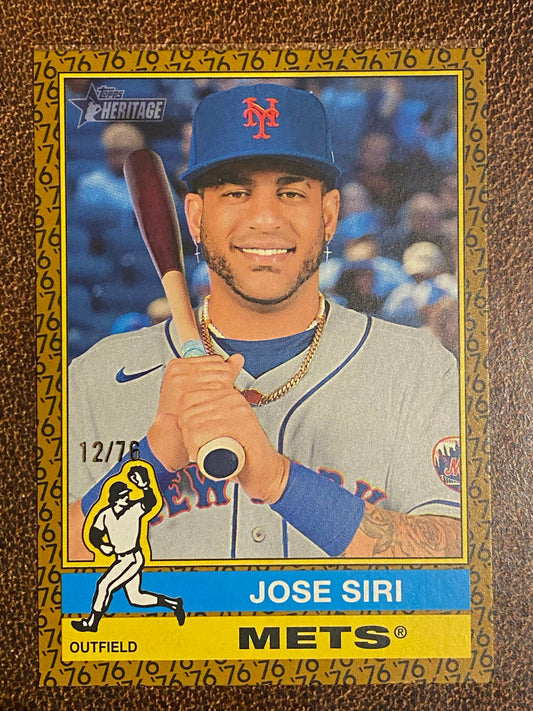 Jose Siri - 2025 Topps Heritage - 1976 Border /76 - Mets