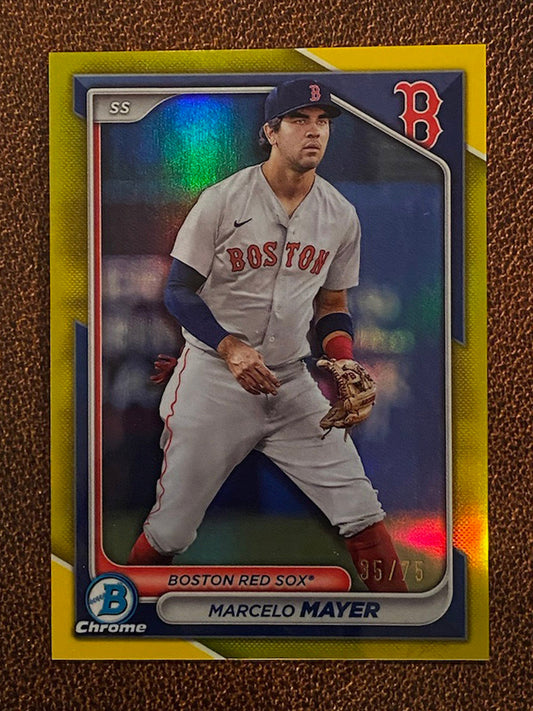 Marcelo Mayer - 2024 Bowman - True Gold Refractor /75 - Red Sox