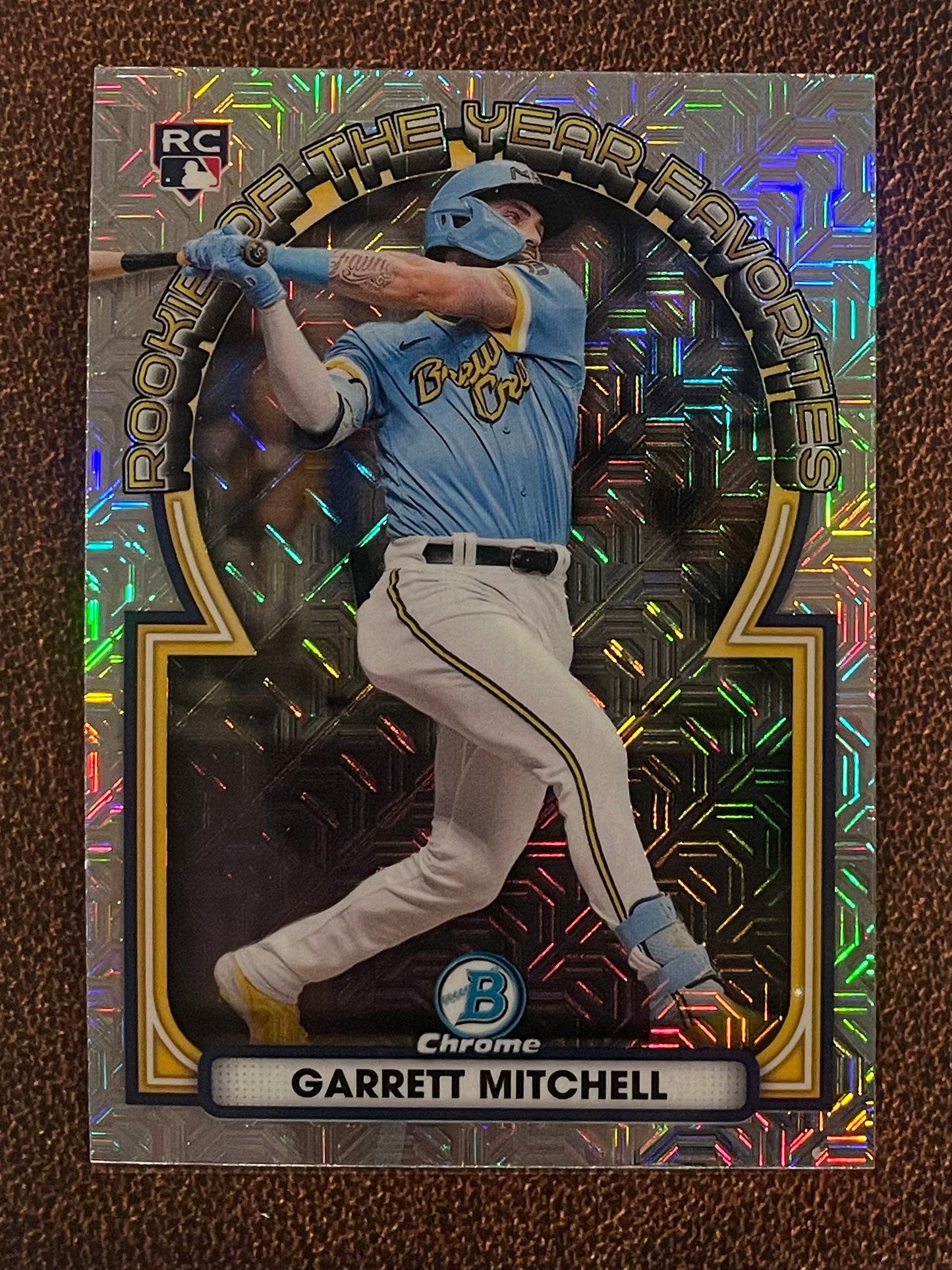 Garrett Mitchell - 2023 Bowman - Rookie of the Year Favorites Mojo Refractors - Brewers