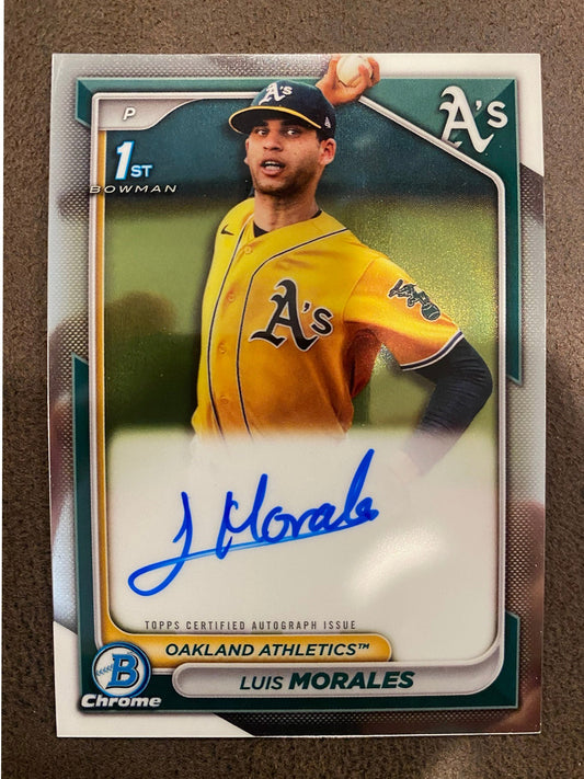 Luis Morales  - 2024 Bowman Chrome - 1st Auto - Athletics