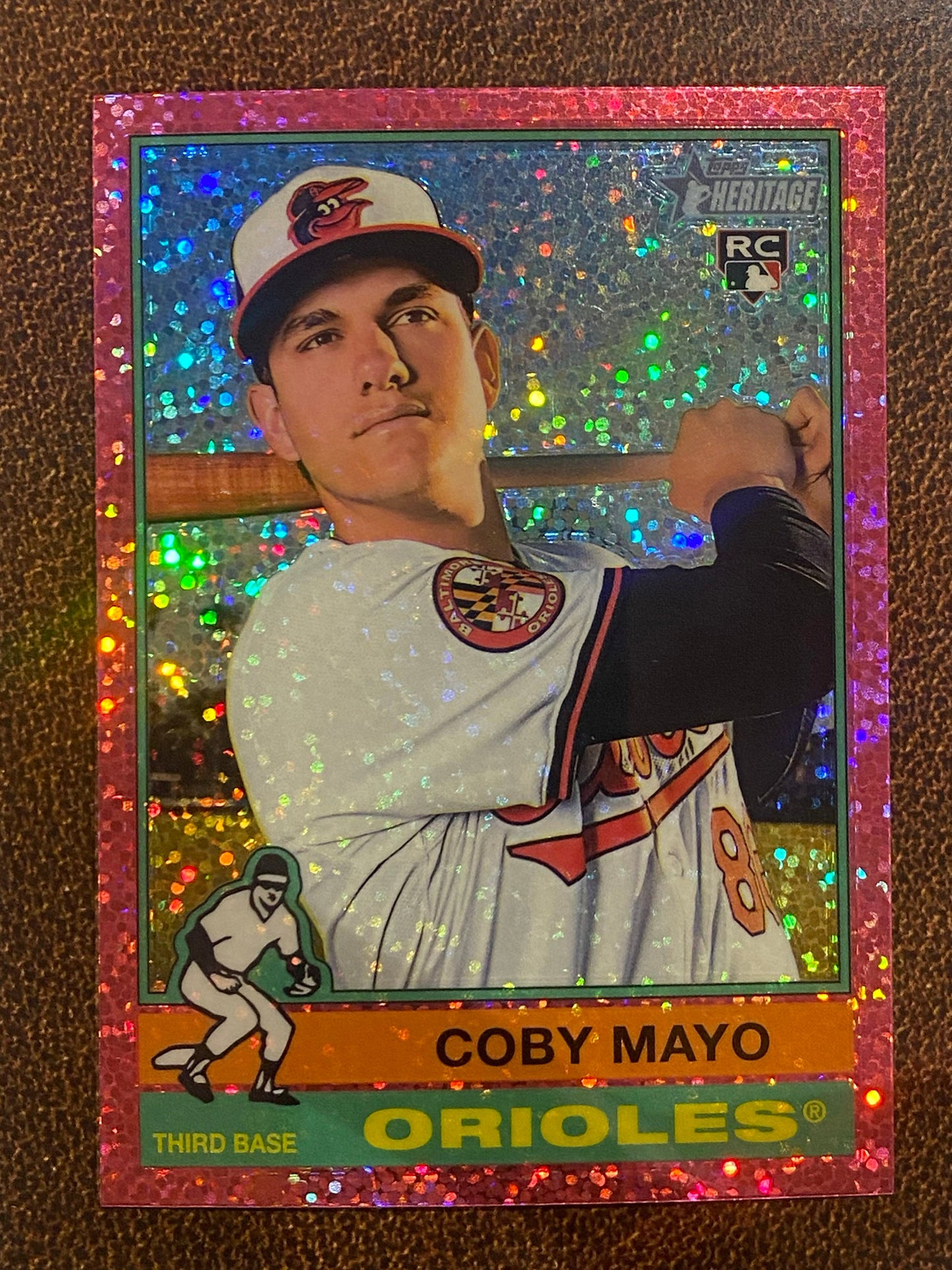 Coby Mayo - 2025 Topps Heritage - Pink Sparkle - Orioles