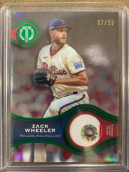 Zack Wheeler - 2025 Topps Tribute - Stamp of Approval RELIC /99 - Phillies