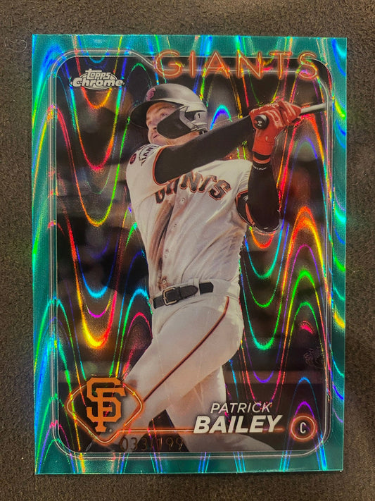 Patrick Bailey - 2024 Topps Chrome - Aqua Raywave /199 - Giants