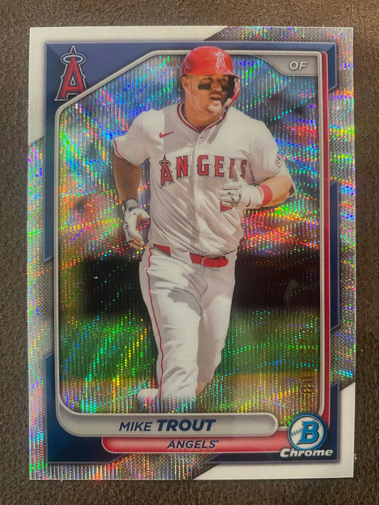 Mike Trout - 2024 Bowman - Chrome Wave Refractor /100 - Angels