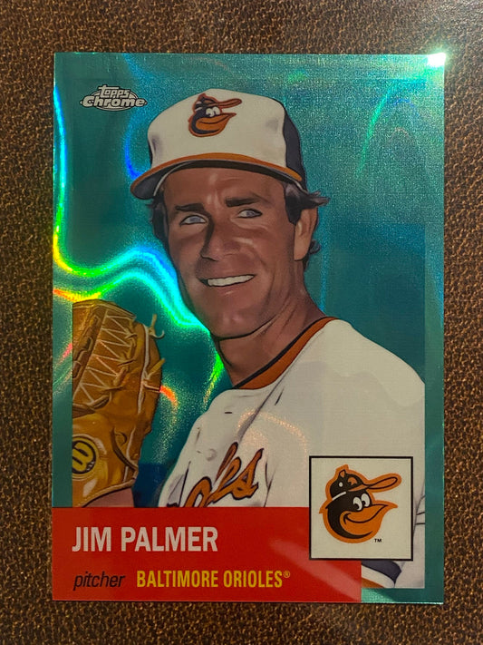 Jim Palmer - 2022 Topps Chrome Platinum Anniversary - Aqua Raywave /299 - Orioles