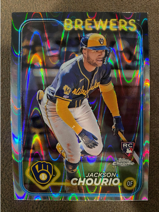 Jackson Chourio - 2024 Topps Chrome - Rookie Raywave Refractor - Brewers