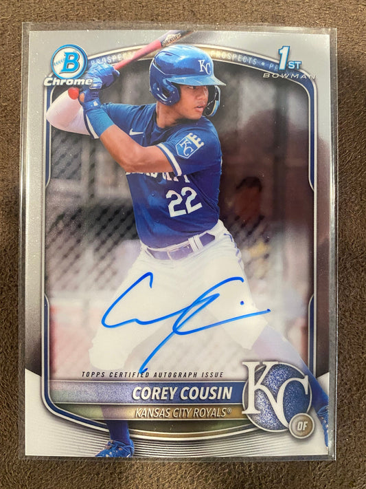 Corey Cousin - 2025 Bowman Chrome - 1st Chrome AUTO - Royals