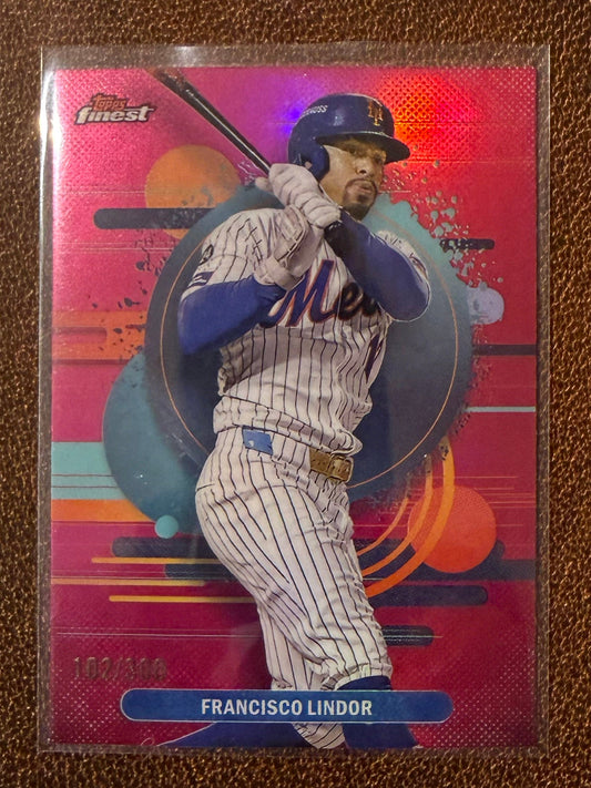 Franciso Lindor - 2025 Topps Finest - Pink Uncommon /300 - Mets