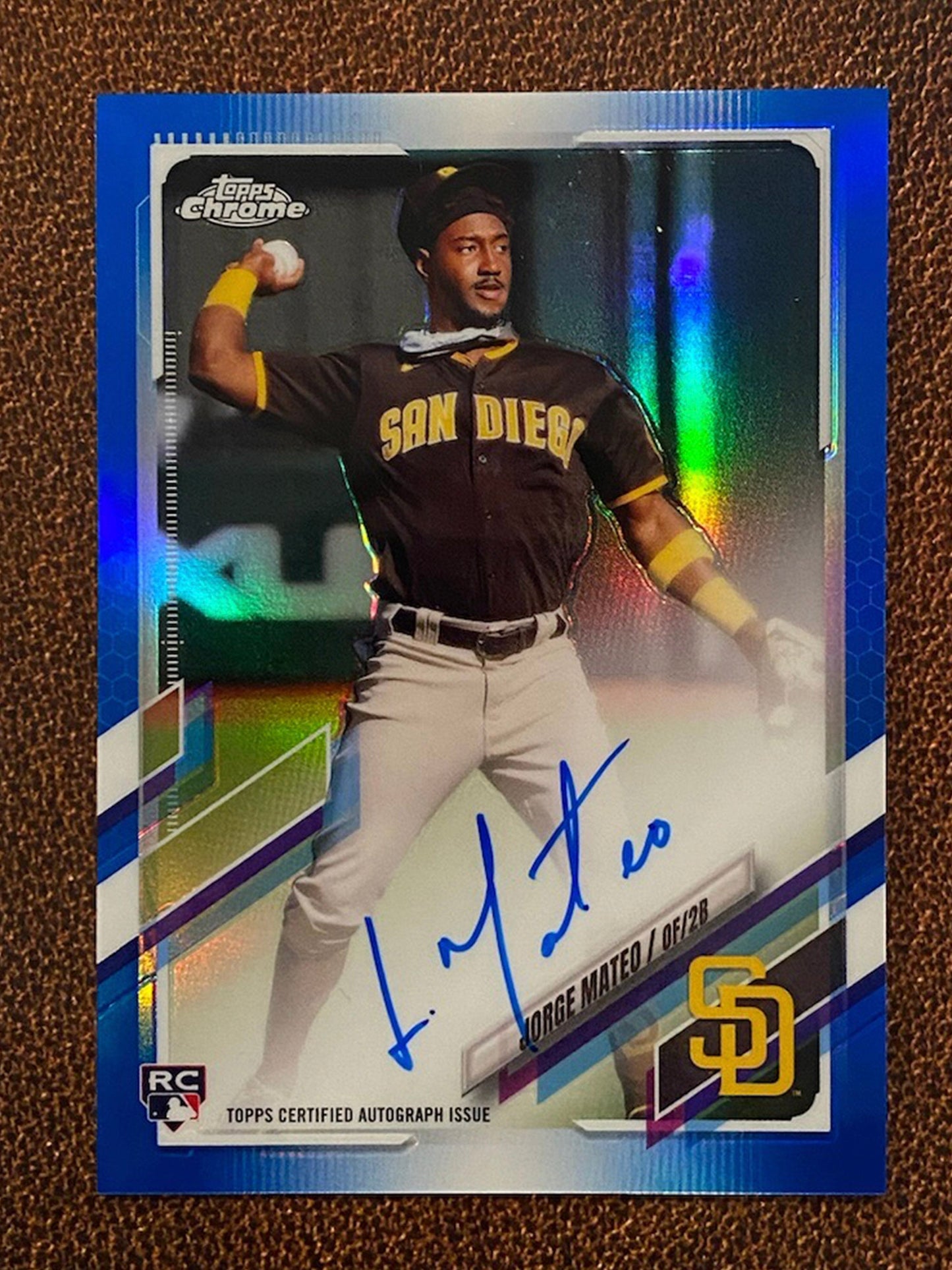 Jorge Mateo - 2021 Topps Chrome - Rookie AUTO Blue /150 - Padres