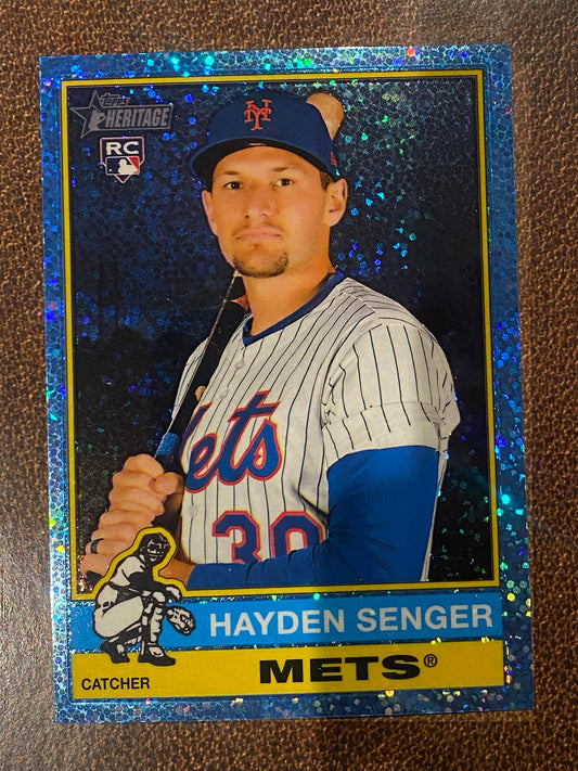Hayden Senger - 2025 Topps Heritage High Number - Blue Sparkle - Mets