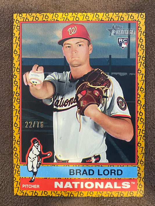 Brad Lord - 2025 Topps Heritage High Number - 1976 Border /76 - Nationals
