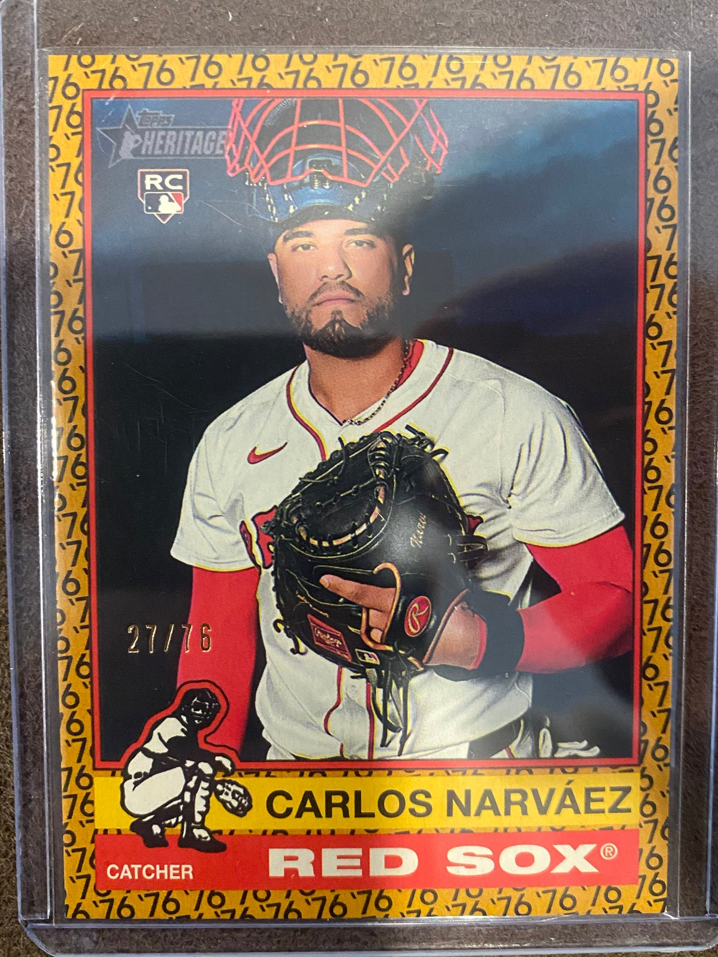 Carlos Narvaez - 2025 Topps Heritage High Number - 1976 Border /76 - Red Sox