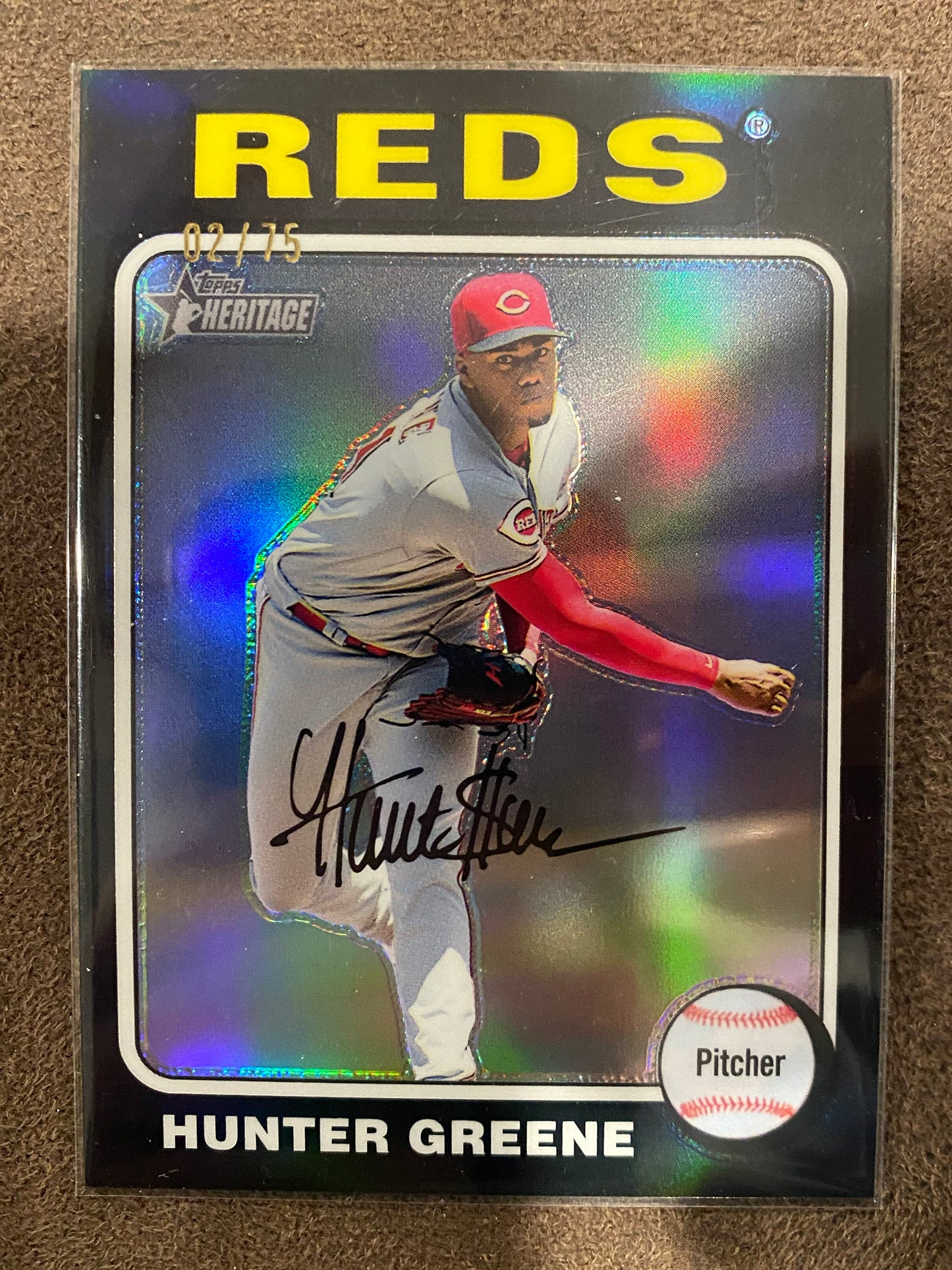 Hunter Greene - 2025 Heritage High Number - Black Chrome Refractor /75 - Reds