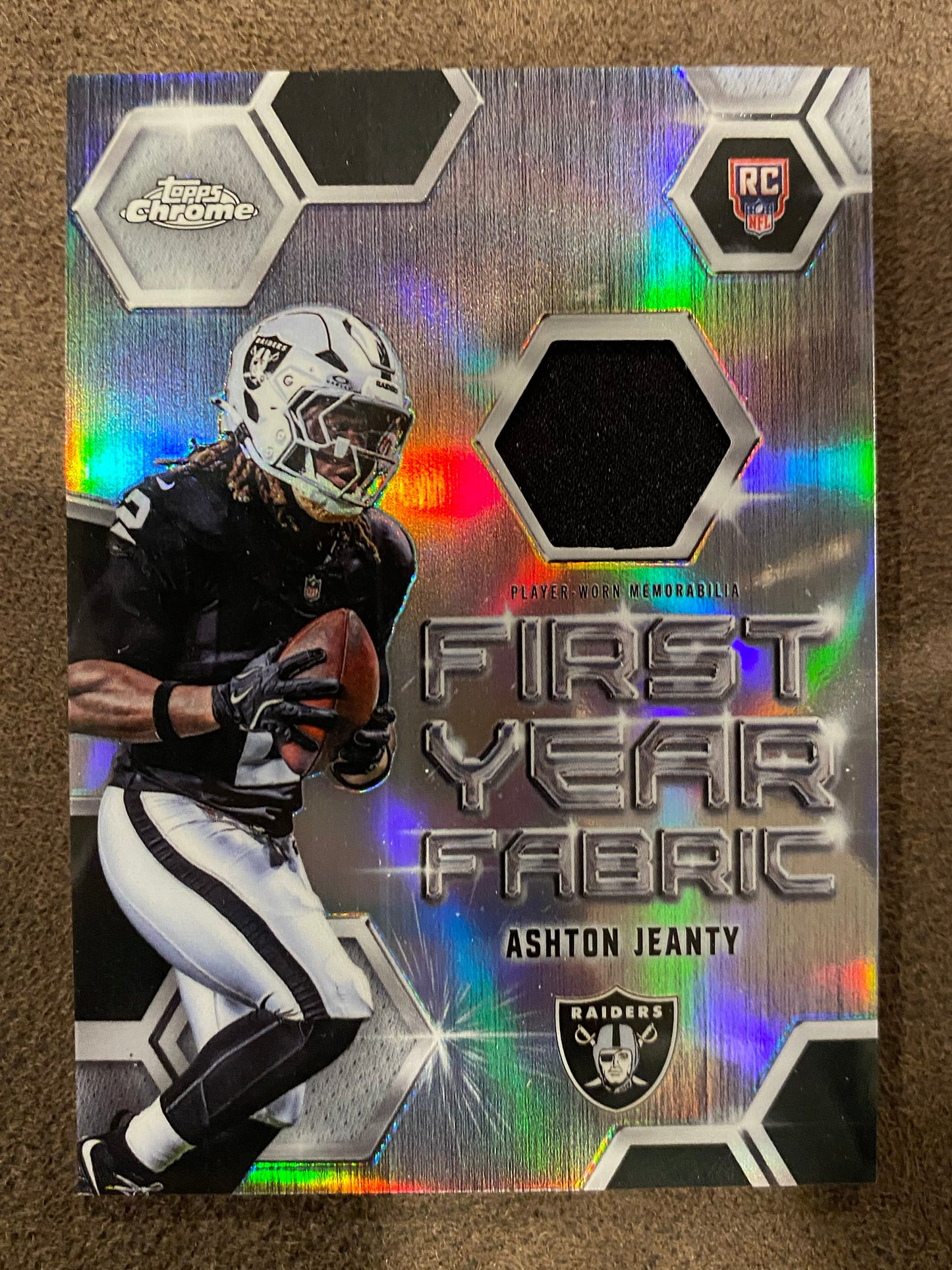 Ashton Jeanty - 2025 Topps Chrome - First Year Fabric RELIC - Raiders